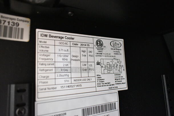 IDW GCG-6C Metal Mini Cooler Merchandiser. 110-120 Volts, 1 Phase. Tested and Working! - Image 5 of 5