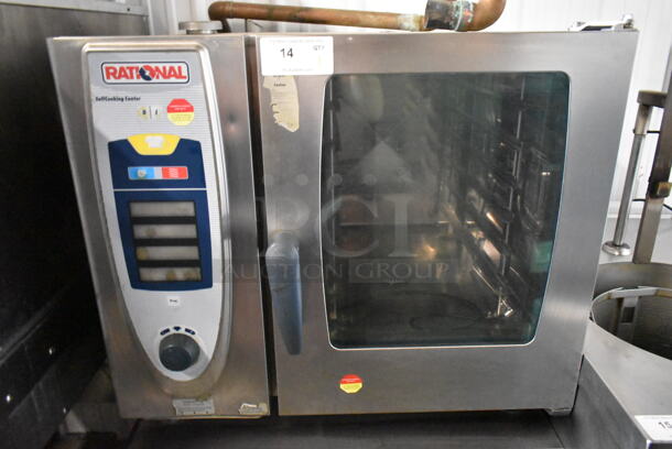 Rational SCC61 Stainless Steel Commercial Electric Powered Combi Convection Oven on Equipment Stand Pan Rack. 208 Volts, 3 Phase.  - Image 3 of 9