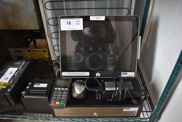 Model HT Elite A-II 15" POS Monitor, SII Model RP-D10 Thermal Receipt Printer, Ingenico Model iPP320 Credit Card Reader, Mouse and Metal Cash Drawer - Image 1 of 6