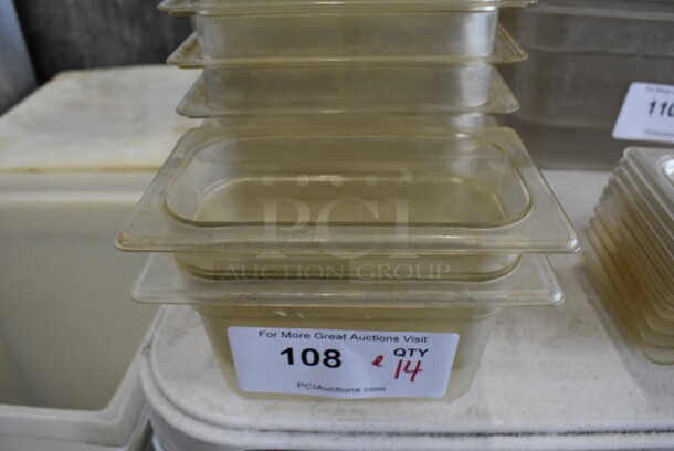 ALL ONE MONEY! Lot of 14 Clear Poly 1/9 Size Drop In Bins! 1/9x4 - Image 1 of 3