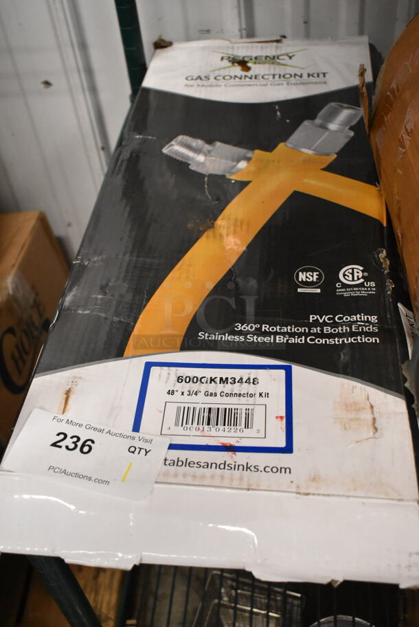 BRAND NEW SCRATCH AND DENT! Regency 600GKM3448 48" Mobile Gas Connector Hose Kit with 2 Elbows, Full Port Valve, Restraining Device, and Quick Disconnect - 3/4" - Image 2 of 3