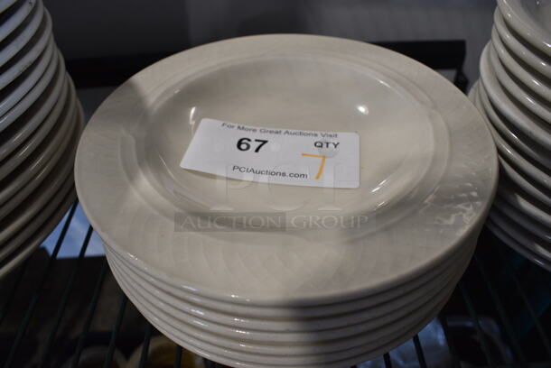 7 White Ceramic Plates. 9x9x1. 7 Times Your Bid!