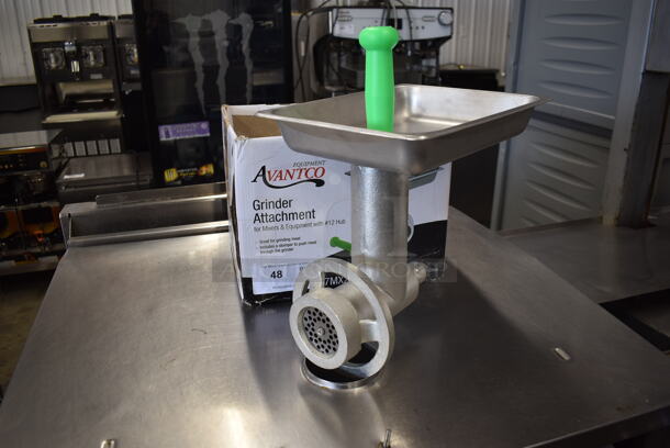 BRAND NEW WITH BOX! Avantco 177MX20GRNDR Commercial Stainless Steel Meat Grinder Attachment For Mixers And Equipment With #12 Hub. - Image 2 of 4