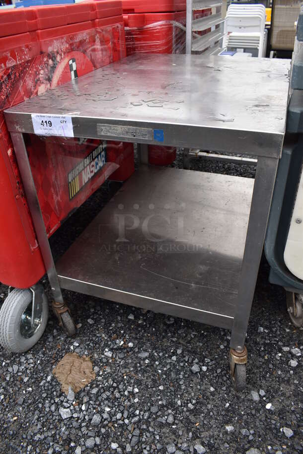 Stainless Steel Table w/ Stainless Steel Under Shelf on Commercial Casters. 24x32x29 - Image 2 of 3