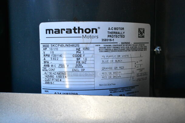 BRAND NEW SCRATCH AND DENT! Marathon 5KCP49JN9462S Motor. 115 Volts, 1 Phase.  - Image 5 of 5