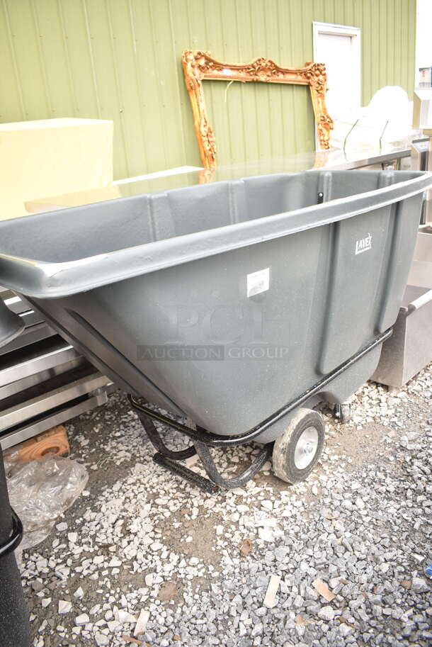 BRAND NEW SCRATCH AND DENT! Lavex 475AG003TBGY 0.5 Cubic Yard Gray Heavy-Duty Tilt Truck / Trash Cart (850 lb. Capacity) - Image 2 of 6