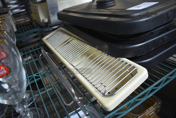 ALL ONE MONEY! Lot of 3 Black Poly Lids, Drip Tray w/ Grate and Auger for Taylor Ice Cream Machine - Image 2 of 4