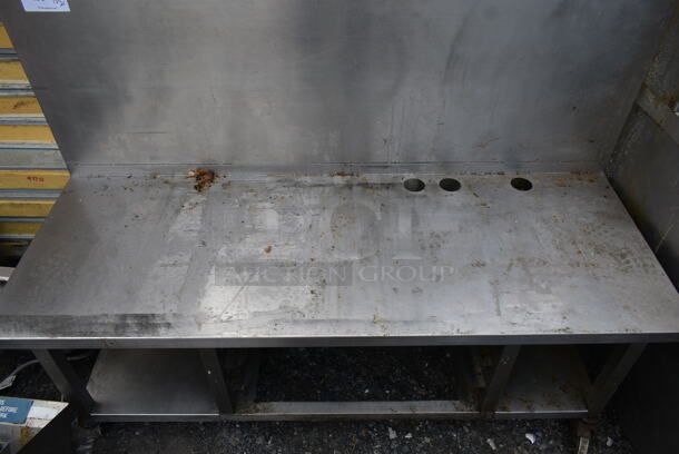 Stainless Steel Equipment Stand w/ Back Splash and Under Shelf on Commercial Casters.  - Image 2 of 4