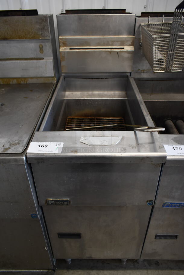 2016 Pitco Frialator SG14 Stainless Steel Commercial Floor Style Natural Gas Powered Deep Fat Fryer. 110,000 BTU. - Image 1 of 5