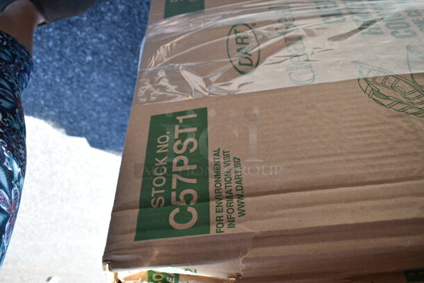 PALLET LOT of 12 BRAND NEW Boxes Including 3 Box 303COPMBP7 Acopa 7 1/4" Matte Black Stoneware Coupe Plate - 36/Case, 50016W Choice 16 oz. White Poly Paper Hot Cup - 1000/Case, C57PST1 Dart ClearSeal Hinged Lid Plastic Container 6" x 5 13/16" x 3" - 500/Case, 190H10LVS12OZ 10 Lane Universal Gravity Feed Bottle Organizer for 12 oz. to 16 oz. Bottles with Low Rings. 12 Times Your Bid!  - Image 11 of 12