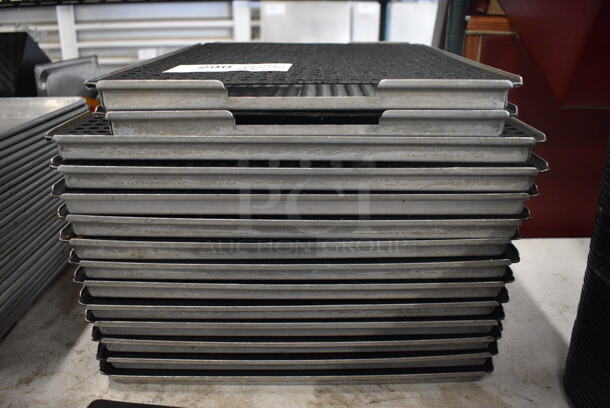 14 Metal Pans w/ Perforated Inserts and 10 Extra Inserts. 12.5x15x1. 14 Times Your Bid! - Image 3 of 4
