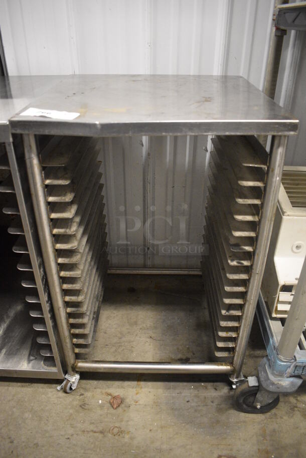 Metal Commercial Pan Transport Rack on Commercial Casters. 19.5x22x32.5