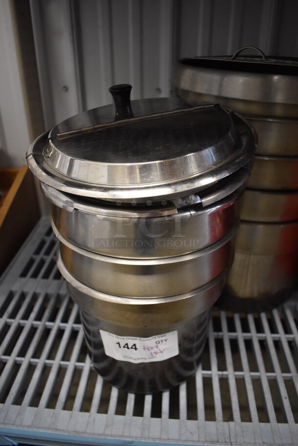 ALL ONE MONEY! Tier Lot of Various Items Including 8 Cylindrical Stainless Steel Bins, Ice Bin and Various Drop In Bin Lids - Image 7 of 7
