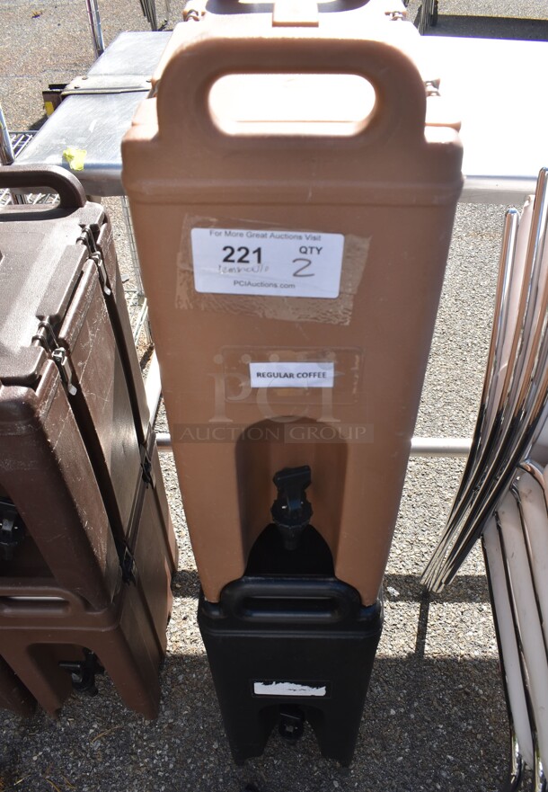 2 Cambro 500LCD Poly Insulated Beverage Holder Dispensers; Tan and Black. 9x16.5x24. 2 Times Your Bid! - Image 1 of 11