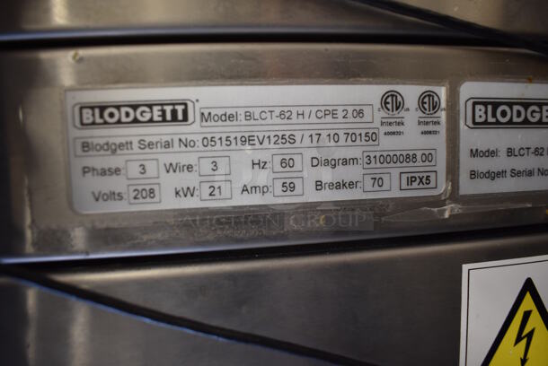 LATE MODEL! Blodgett BLCT-62 H / CPE 2.06 Stainless Steel Commercial Electric Powered Combi Oven w/ Hoodini Hood on Commercial Casters. 208 Volts, 3 Phase. 44x41x84 - Image 7 of 10