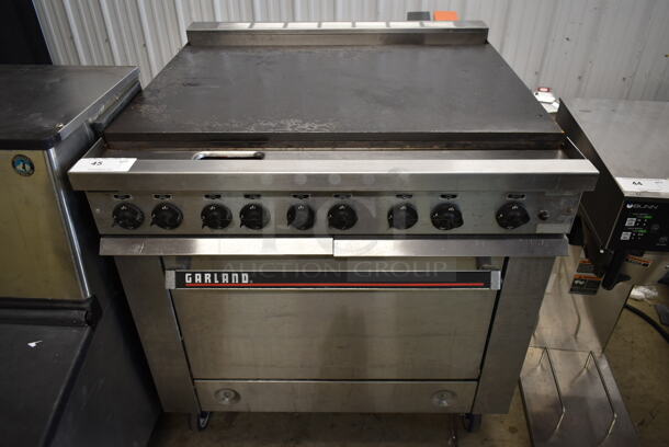 Garland 3GER39 Stainless Steel Commercial Electric Powered Flat Top Griddle w/ Oven. 208 Volts. - Image 1 of 6