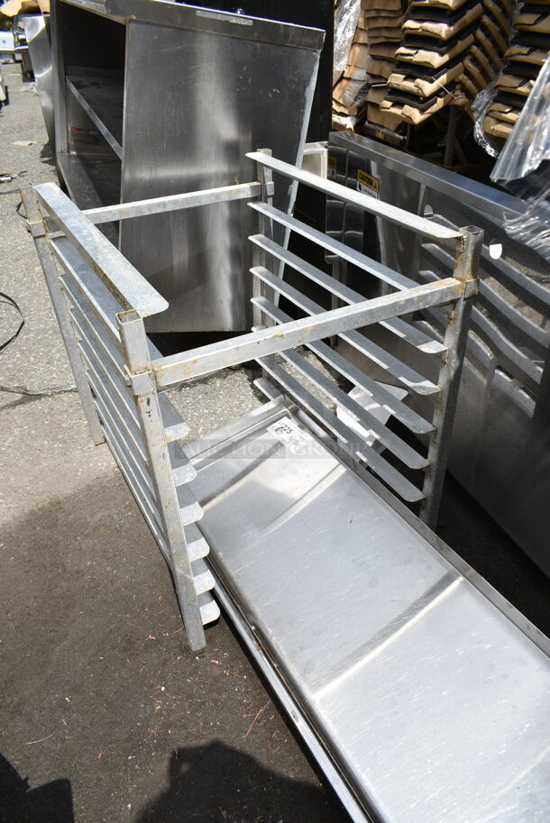 3 Metal Items; Pan Rack and 2 Wall Mount Shelves. 54.5x12x8, 35.5x11.5x8, 18x26x24. 3 Times Your Bid! - Image 2 of 4