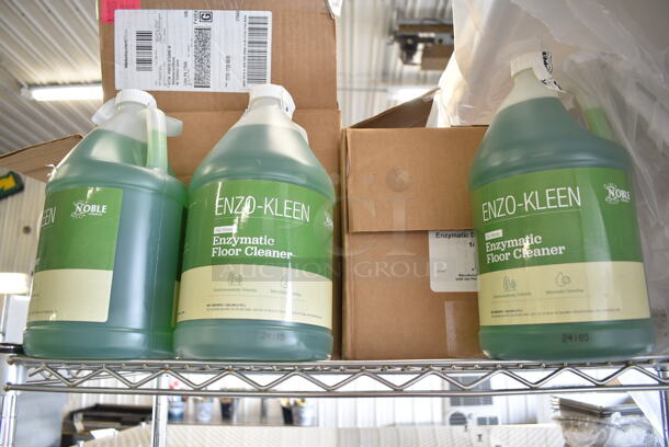 ALL ONE MONEY! Lot of BRAND NEW SCRATCH AND DENT! Cleaner Including 3 999ENZFLOOR1G Enzo Kleen Enzymatic Floor Cleaner Jugs, 3 Noble 147ENZDRAIN1G Ready-to-Use Enzymatic Drain Maintainer, 12 Noble Enzymatic Drain Maintiner Bottles.  - Image 7 of 8
