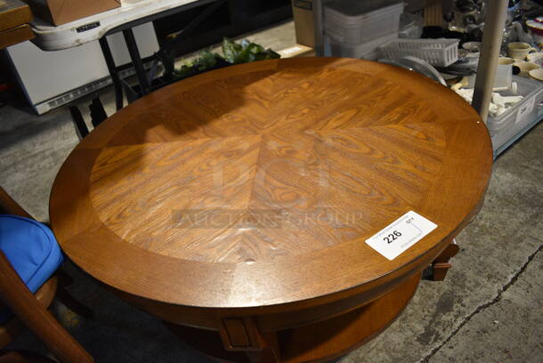 Wood Pattern Round Coffee Table w/ Under Shelf. 35.5x35.5x19 - Image 2 of 3