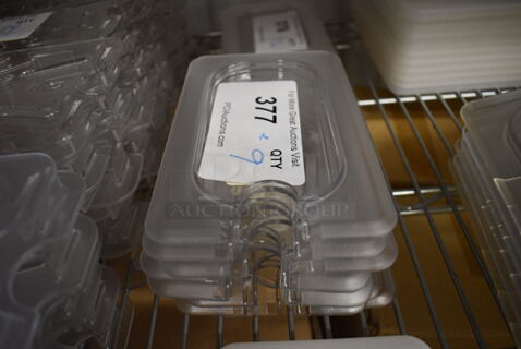 ALL ONE MONEY! Lot of 9 Clear Poly 1/9 Size Drop In Bin Lids!
