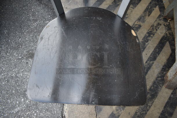 23 Gray Metal Dining Height Chairs w. Black Seat. 23 Times Your Bid! - Image 4 of 5