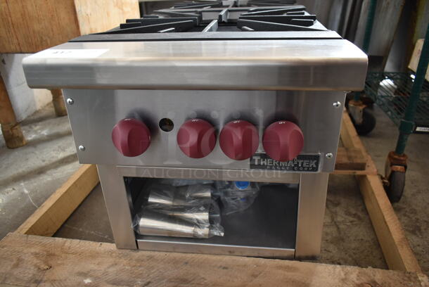 BRAND NEW! ThermaTek TSP18-2N Stainless Steel Commercial Countertop Natural Gas Powered 2 Burner Range. - Image 2 of 9