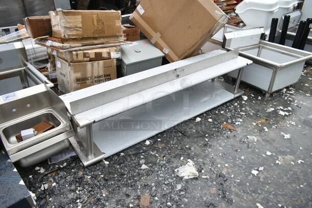 BRAND NEW SCRATCH AND DENT! Regency 600PTSD1872 16-Gauge Type 304 Stainless Steel Pass-Through Shelf with Overshelf - 18" x 72" - Image 3 of 6