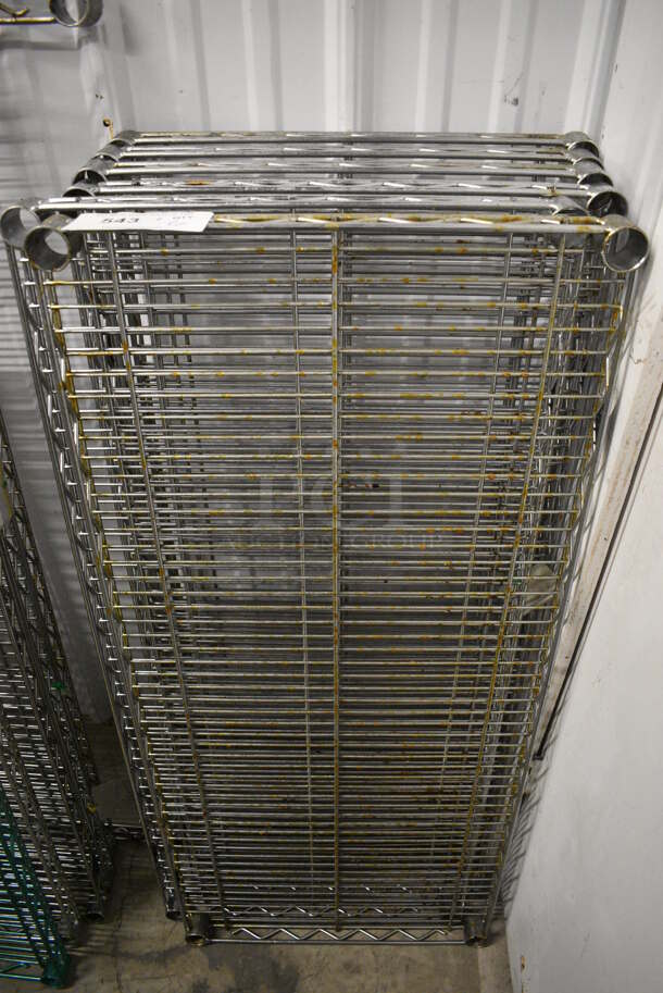 ALL ONE MONEY! Lot of 6 Chrome Finish Shelves! 42x18x1.5 - Image 1 of 3