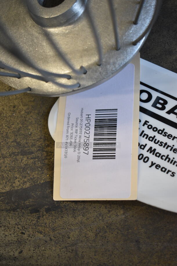 3 BRAND NEW SCRATCH AND DENT! Items Including HP00275897 Hobart 00-275897 Wire Whip D 20qt, HP00275899 Hobart 00-275899 30 Qt D Whip Sst, HP00275883 Hobart 00-275883 140 Qt B Beater. 3 Times Your Bid! - Image 4 of 8
