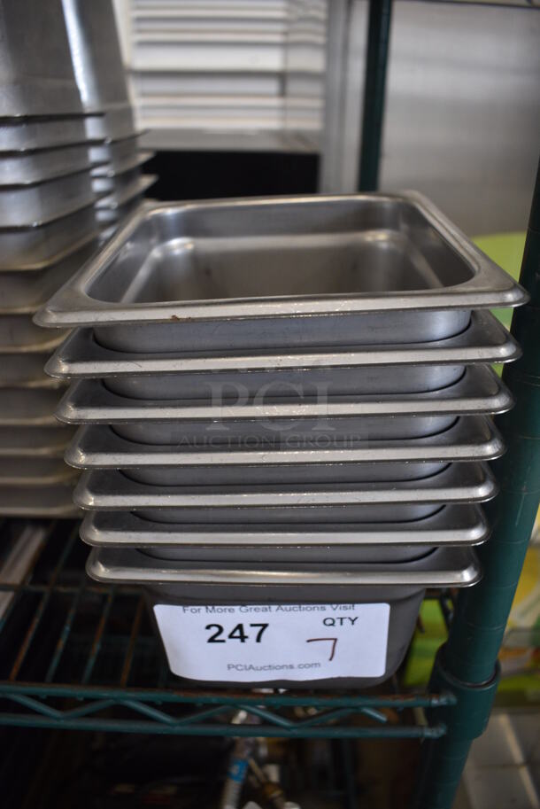 7 Stainless Steel 1/6 Size Drop In Bins. 1/6x4. 7 Times Your Bid! - Image 1 of 3