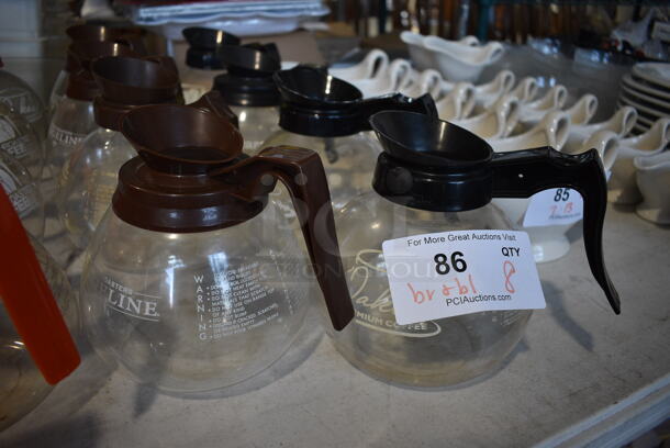 8 Coffee Pots; 4 Brown Handle and 4 Black Handle. 8x6x7. 8 Times Your Bid! - Image 3 of 4