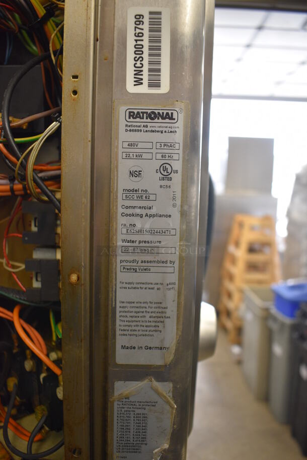 2 Rational Stainless Steel Commercial Combitherm Self Cooking Center Convection Ovens on Commercial Casters. Top Model: SCC WE 62. Bottom Model: SCC WE 102. 480 Volts, 3 Phase. 42x40x72. 2 Times Your Bid! - Image 5 of 9