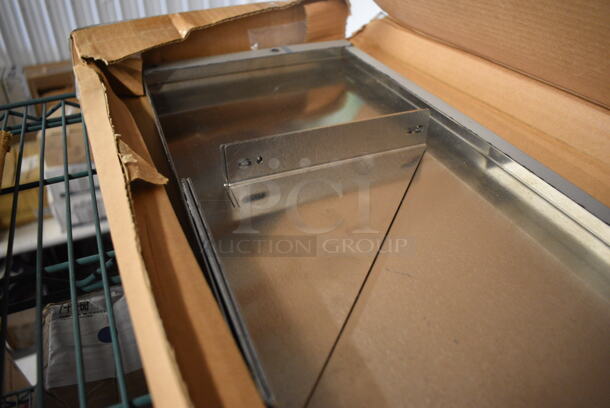 BRAND NEW IN BOX! Stainless Steel Shelf w/ Brackets. 25.5x10x2. - Image 3 of 3