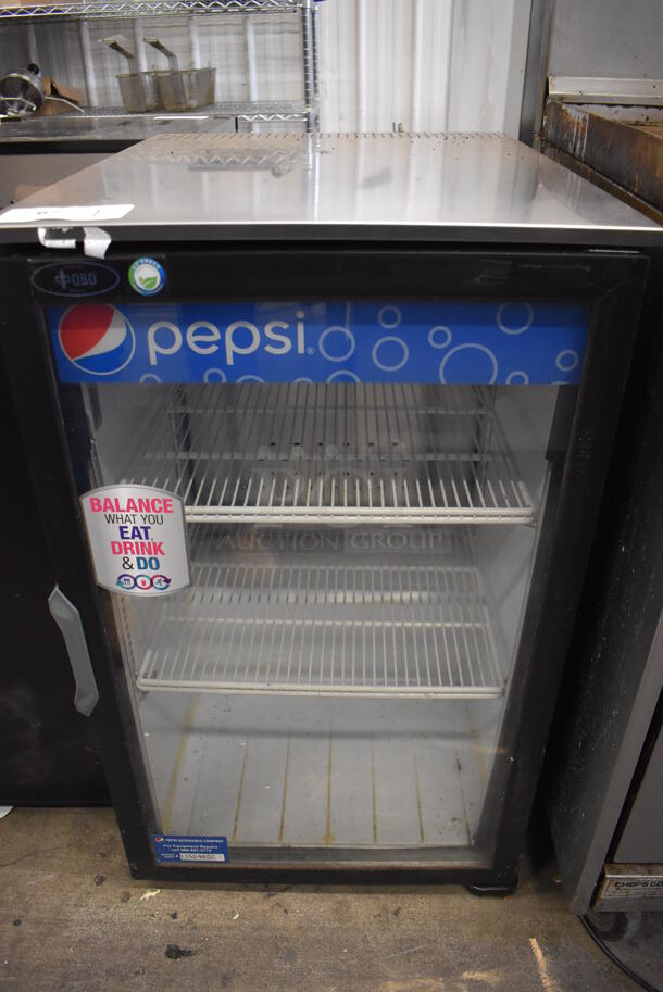 QBD DC6LP-HC Metal Commercial Single Door Reach In Mini Cooler Merchandiser w/ Poly Coated Racks. 120 Volts, 1 Phase. 20.5x26x34. Tested and Working! - Image 1 of 5