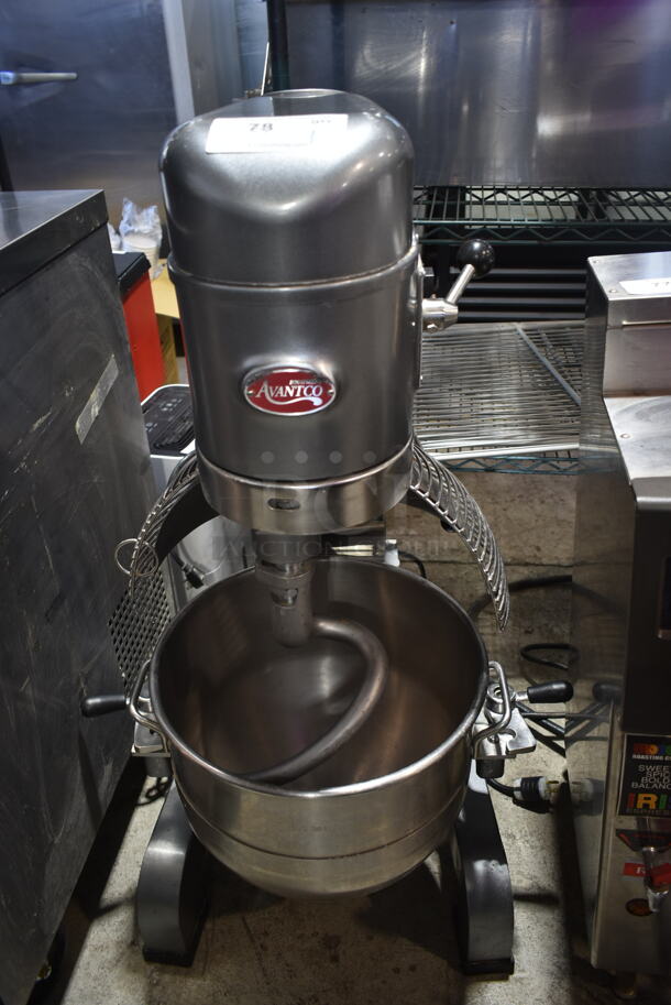 Avantco MX30 Metal Commercial 30 Quart Planetary Dough Mixer w/ Stainless Steel Mixing Bowl, Bowl Guard, Whisk, Paddle and Dough Hook Attachments. Tested and Working! - Image 6 of 9