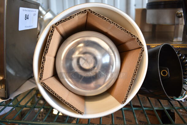 BRAND NEW SCRATCH AND DENT! ServIt 423HUR75CH Retractable Cord Ceiling Mount Heat Lamp with Modern Chrome Flared Finish Round Dome Shade - Image 4 of 5