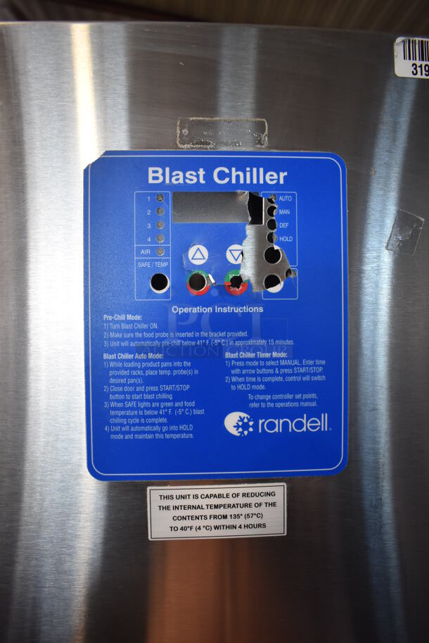 2014 Randell BC-18 Stainless Steel Commercial Floor Style Blast Chiller. 115/230 Volts, 1 Phase. 39x36x72 - Image 4 of 9