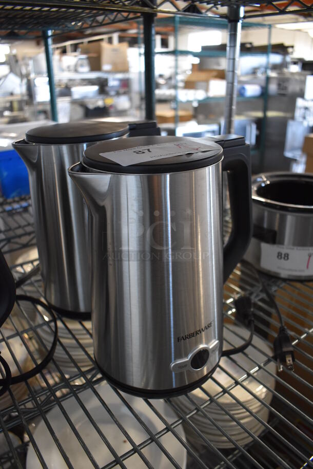 2 Farberware FW12SS100024405 Stainless Steel Electric Kettles. 120 Volts, 1 Phase. 9x6x10.5. 2 Times Your Bid! - Image 2 of 4
