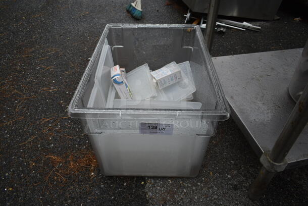 ALL ONE MONEY! Lot of Poly Bin w/ Contents. - Image 1 of 3