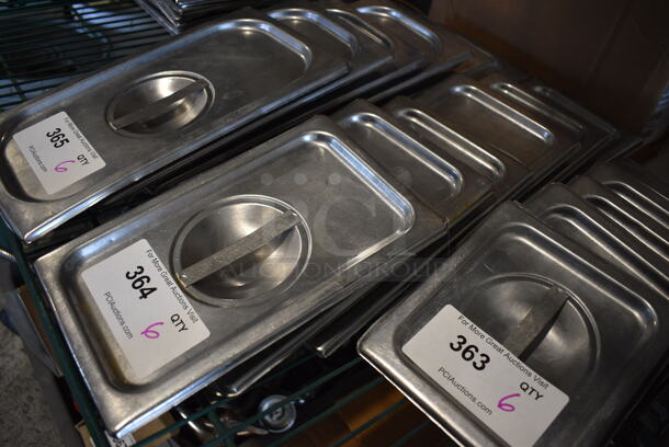 6 Stainless Steel 1/4 Size Drop In Bin Lids. 6 Times Your Bid! - Image 2 of 2