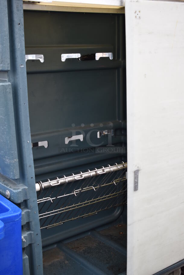 Green and White Poly Cabinet Cart on Casters. Missing Door. 48x29x68 - Image 4 of 6