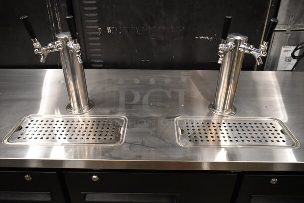 BRAND NEW SCRATCH AND DENT! 2024 Avantco 178UDD378 Metal Commercial Black Kegerator / Beer Dispenser with 2 Double Tap Towers - (4) 1/2 Keg Capacity. 115 Volts, 1 Phase. Tested and Working! - Image 6 of 11