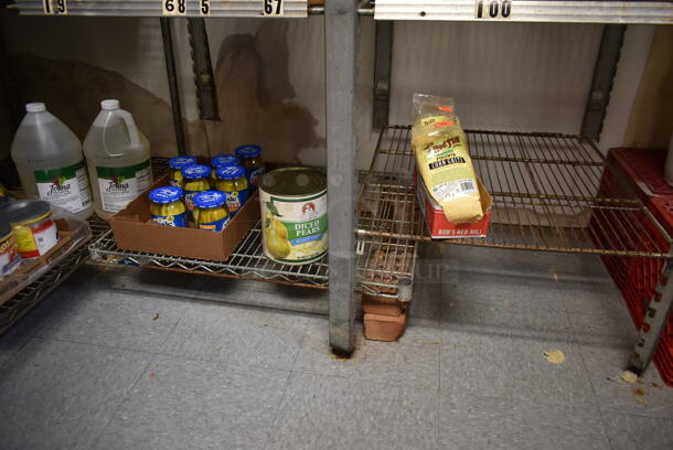 Wire Shelving Units. Does Not Come w/ Contents. BUYER MUST REMOVE: BUYER MUST DISMANTLE. PCI CANNOT DISMANTLE FOR SHIPPING. PLEASE CONSIDER FREIGHT CHARGES. (dish room) - Image 7 of 12