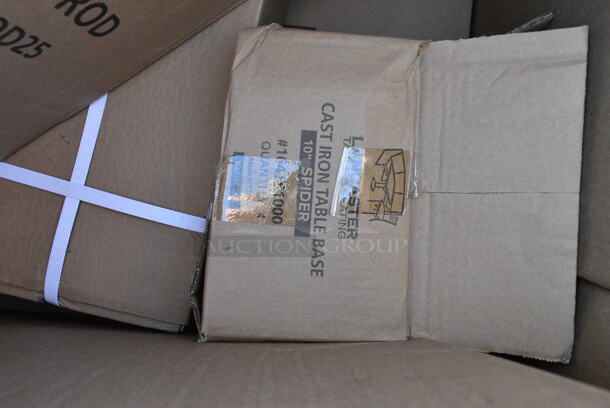 10 BRAND NEW Boxes Including 349D3048VXBK Lancaster Table &amp; Seating 30" x 48" Rectangular Standard Height Wood Butcher Block Table with 4 Black Cross Back Chairs - Vintage, 349D2430VINX Lancaster Table &amp; Seating 24" x 30" Rectangular Standard Height Wood Butcher Block Table with Vintage Finish and Cast Iron Cross Base Plate, 3492430BBVIN Lancaster Table & Seating Rectangular Wood Butcher Block Table Top with Vintage Finish, 164TCOLROD25 Lancaster Table & Seating 25 3/16" Standard Height Table Base Column and Rod. 10 Times Your Bid!  - Image 5 of 8