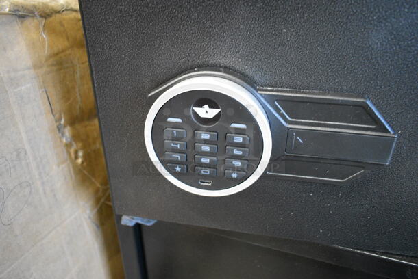 BRAND NEW SCRATCH AND DENT! Black Metal 2 Compartment Safe.  - Image 12 of 12