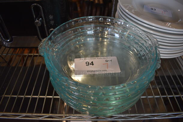 7 Glass Pie Pans. 11x10x2. 7 Times Your Bid!