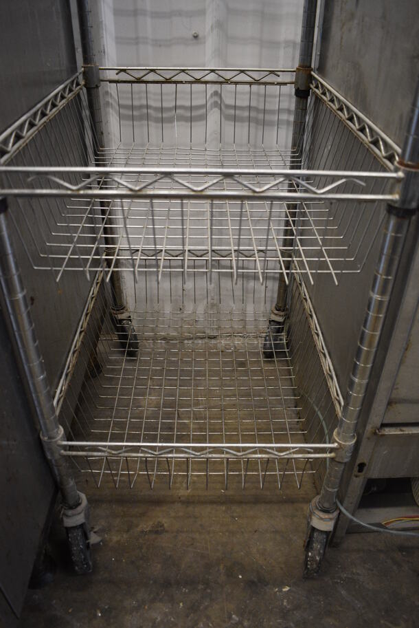 Chrome Finish 3 Tier Shelving Unit on Commercial Casters. BUYER MUST DISMANTLE. PCI CANNOT DISMANTLE FOR SHIPPING. PLEASE CONSIDER FREIGHT CHARGES. 18x24x41 - Image 4 of 4
