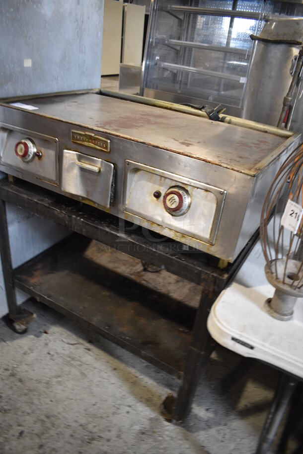 Toastmaster Stainless Steel Commercial Countertop Electric Powered Flat Top Griddle on Metal Equipment Stand w/ Commercial Casters. 208 Volts, 1 Phase. 36x24x42.5 - Image 3 of 5