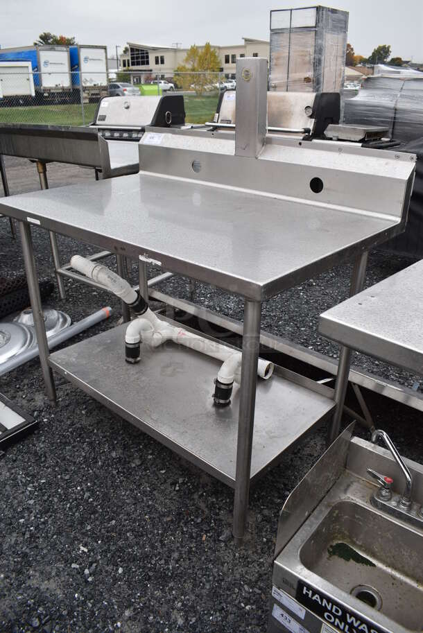 Stailness Steel Table w/ Back Splash and Under Shelf. 48x30x53 - Image 3 of 4