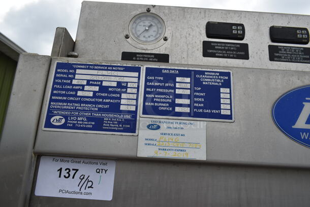 LVO FL14G Stainless Steel Commercial Floor Style Natural Gas Powered Pot and Pan Washer. 48,000 BTU. 460 Volts, 3 Phase.  - Image 7 of 11